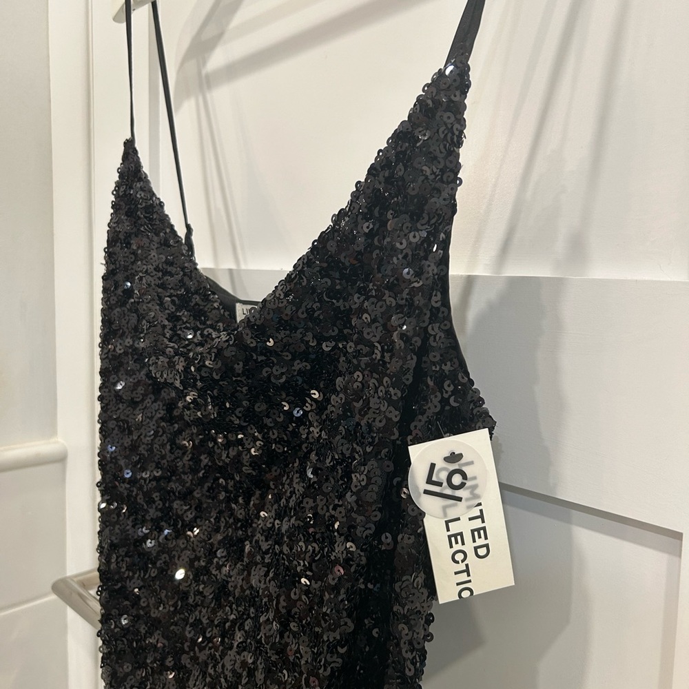 Sequin little black dress ladies size L New Years Eve NYE - Picture 6 of 8